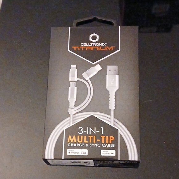 celltronix Other - Titanium 3-in-1 Multi-Tip Cable - White